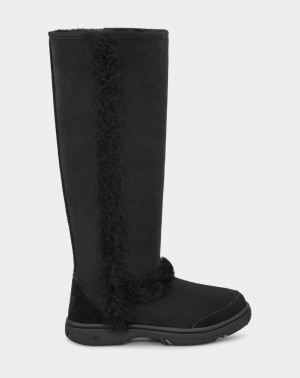 Kozaki Damskie Ugg Sunburst Extra Wysokie Czarne | ECF-056829