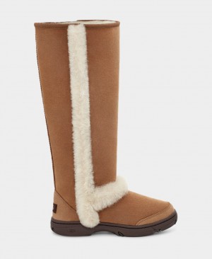 Kozaki Damskie Ugg Sunburst Extra Wysokie Brązowe | RKE-673985