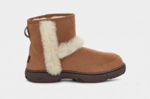 Kozaki Damskie Ugg Sunburst Mini Brązowe | NOC-932046