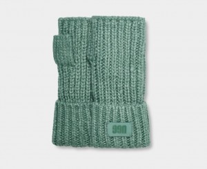 Rękawiczki Damskie Ugg Chunky Fingerless Cuff Zielone | DMK-765482