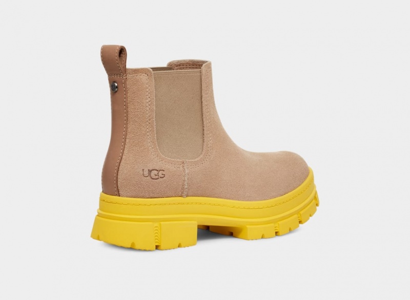 Buty Chelsea Damskie Ugg Ashton Zamszowe Brązowe | VNM-905827