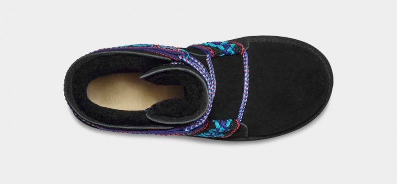 Buty na Platformie Damskie Ugg Klasyczne Mini II Braid Czarne | XAY-837012