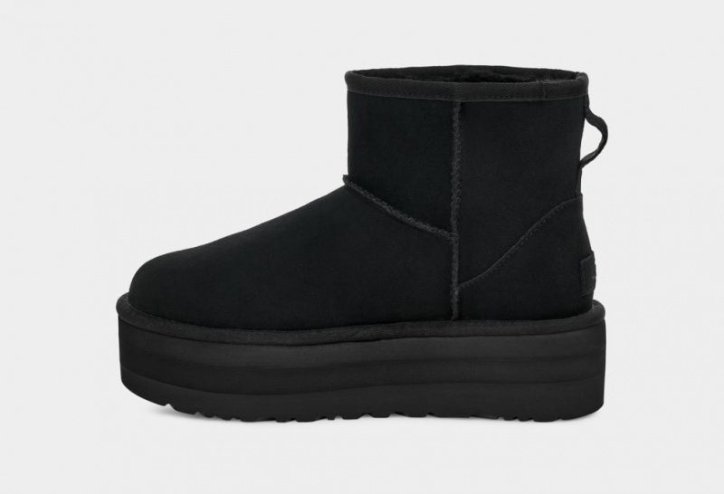 Buty na Platformie Damskie Ugg Klasyczne Mini Czarne | LRZ-317249