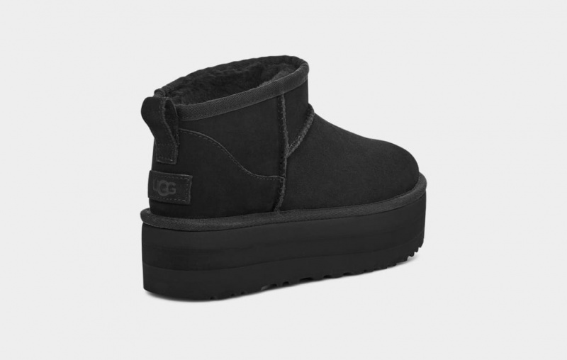 Buty na Platformie Damskie Ugg Klasyczne Ultra Mini Czarne | YAO-867091