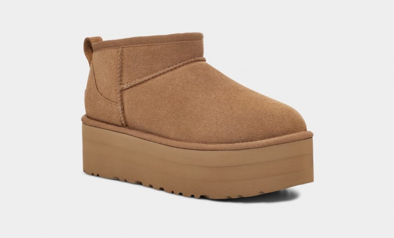 Buty na Platformie Damskie Ugg Klasyczne Ultra Mini Brązowe | BMU-624105