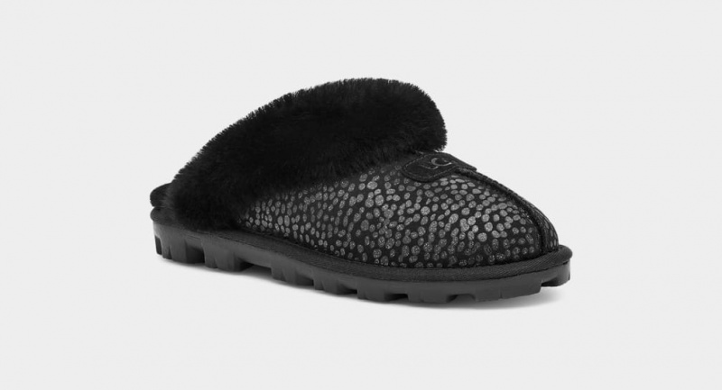 Kapcie Damskie Ugg Coquette Sparkle Spots Czarne | AVJ-918403