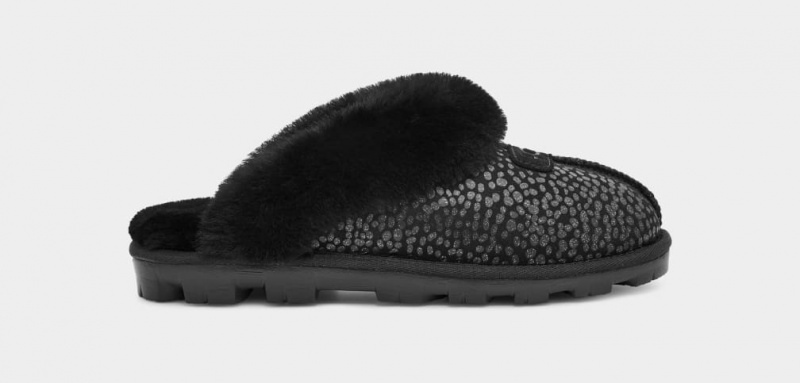 Kapcie Damskie Ugg Coquette Sparkle Spots Czarne | AVJ-918403