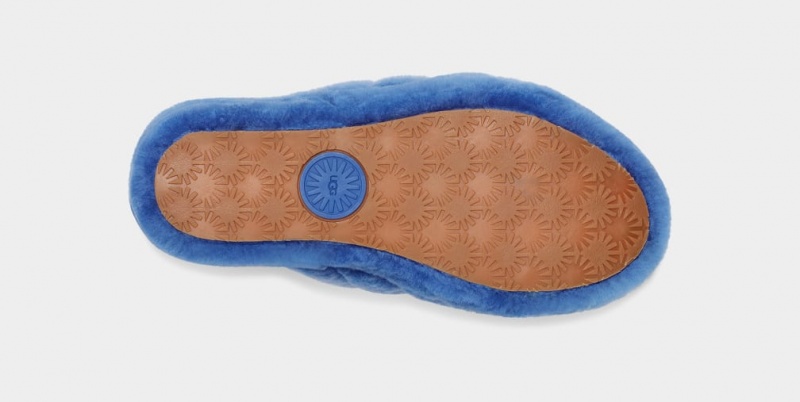 Kapcie Damskie Ugg Fluff Yeah Niebieskie | ILM-439187