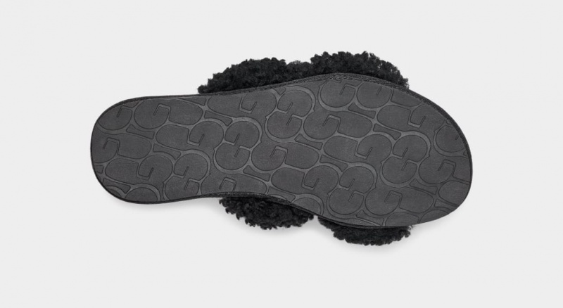 Kapcie Damskie Ugg Maxi Curly Scuffetta Czarne | RQI-134928