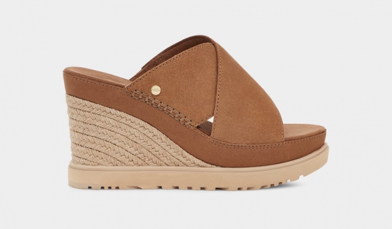 Klapki Damskie Ugg Abbot Brązowe | XRY-712468