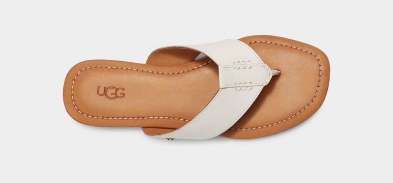 Klapki Damskie Ugg Carey Flip Białe | IXK-031582