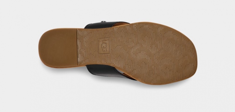 Klapki Damskie Ugg Carey Flip Czarne | LEY-203641