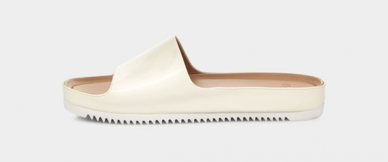 Klapki Damskie Ugg Jane Lakierowana Białe | PLS-893270