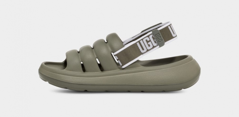 Klapki Damskie Ugg Sportowe Yeah Zielone | HMR-590467