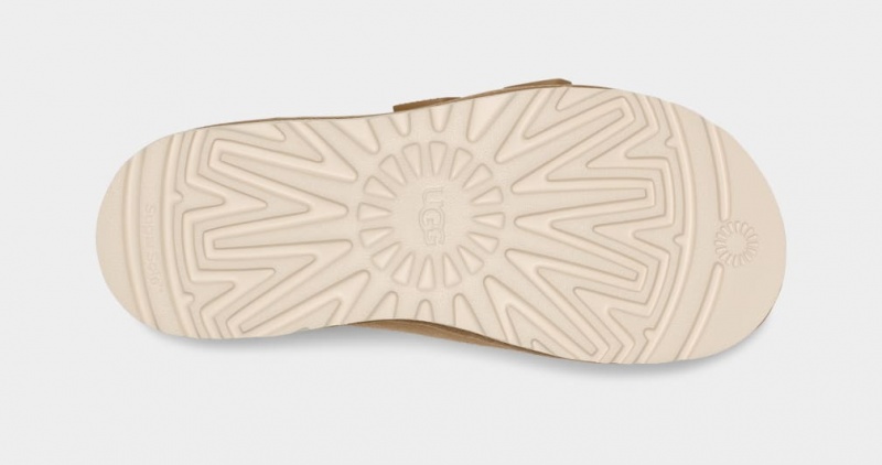 Klapki Męskie Ugg Goldencoast Paskiem Brązowe | KOM-271468