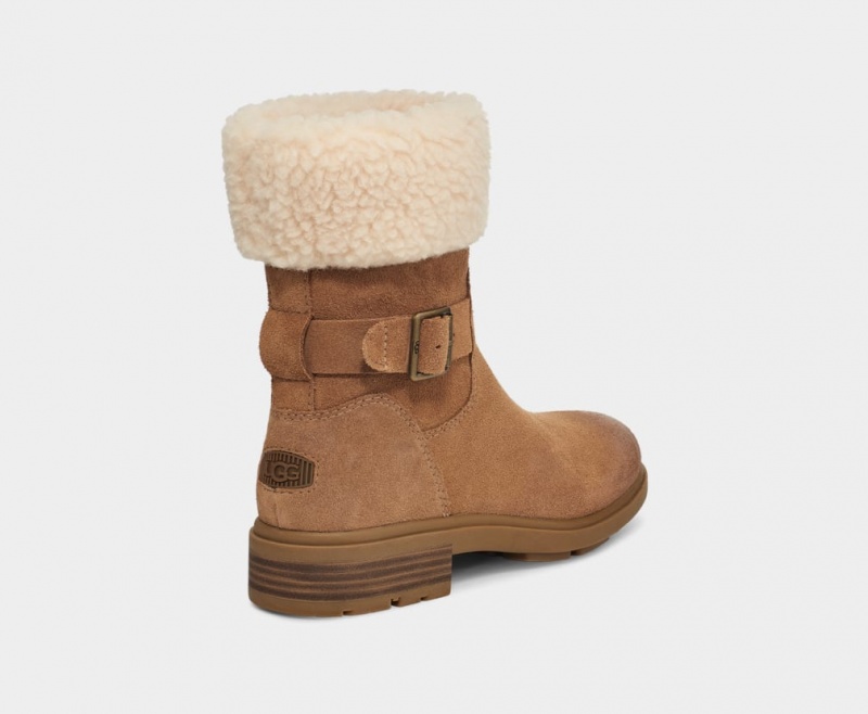 Kozaki Damskie Ugg Harrison Cuff Brązowe | PIS-369102
