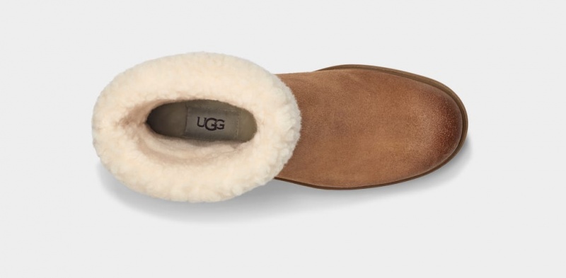 Kozaki Damskie Ugg Harrison Cuff Brązowe | PIS-369102