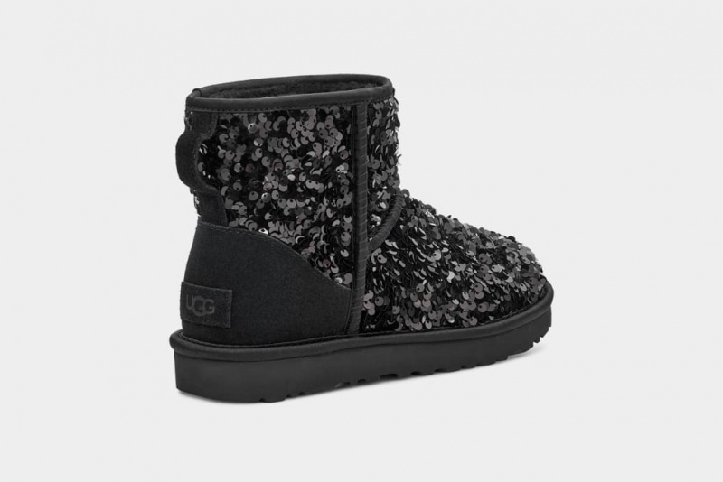 Kozaki Damskie Ugg Klasyczne Mini Chunky Sequin Czarne | RBQ-197234