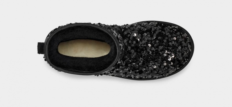 Kozaki Damskie Ugg Klasyczne Mini Chunky Sequin Czarne | RBQ-197234