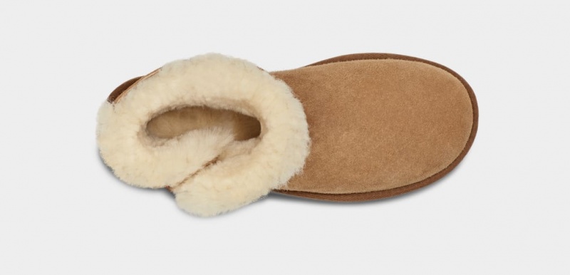 Kozaki Damskie Ugg Mini Bailey Button II Brązowe | UWN-907283