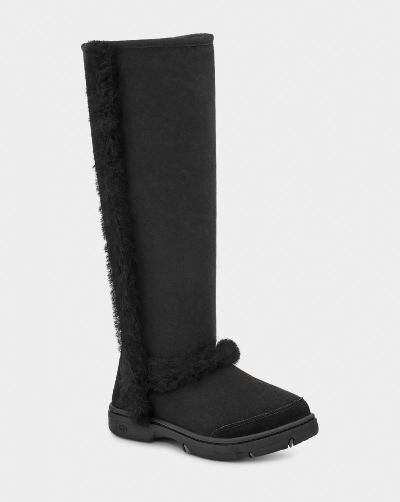 Kozaki Damskie Ugg Sunburst Extra Wysokie Czarne | ECF-056829