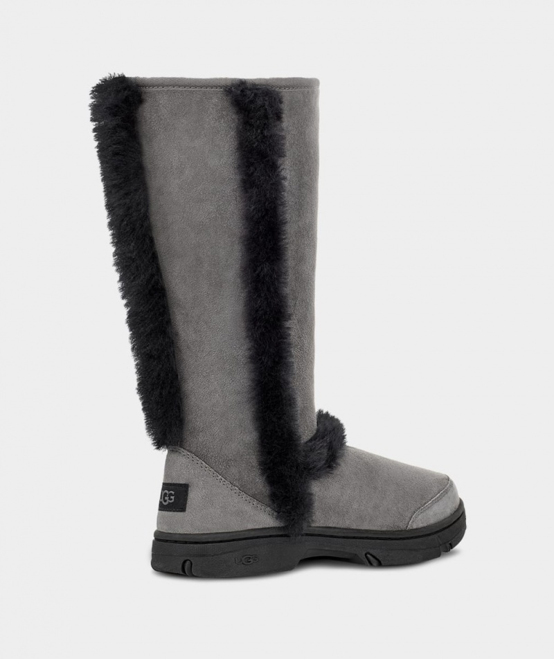 Kozaki Damskie Ugg Sunburst Wysokie Szare Czarne | XHI-560743