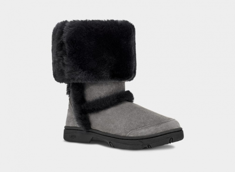 Kozaki Damskie Ugg Sunburst Wysokie Szare Czarne | XHI-560743