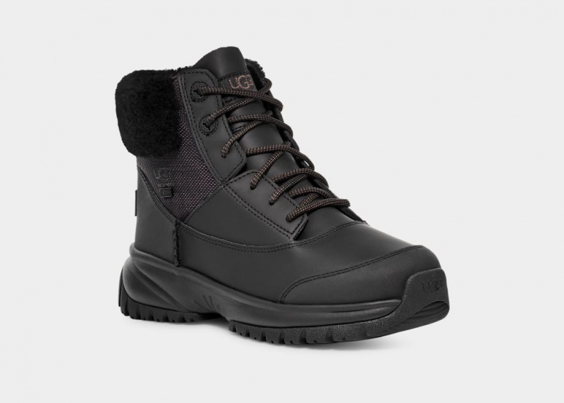 Kozaki Damskie Ugg Yose Fluff V2 Czarne | QOY-635718