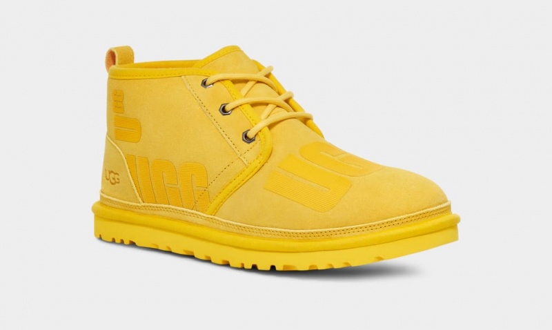 Kozaki Męskie Ugg Neumel Scatter Grafiką Żółte | JXW-314672