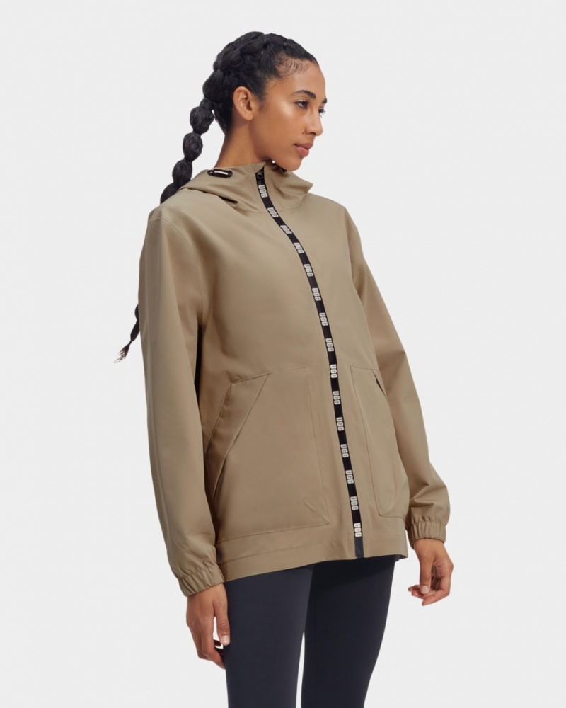 Kurtka Damskie Ugg Lianne Rain Szare Brązowe | CDO-472308
