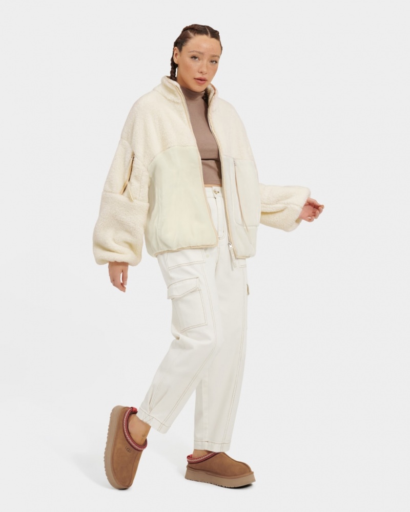 Kurtka Damskie Ugg Marlene Sherpa II Kremowe | LRQ-451280