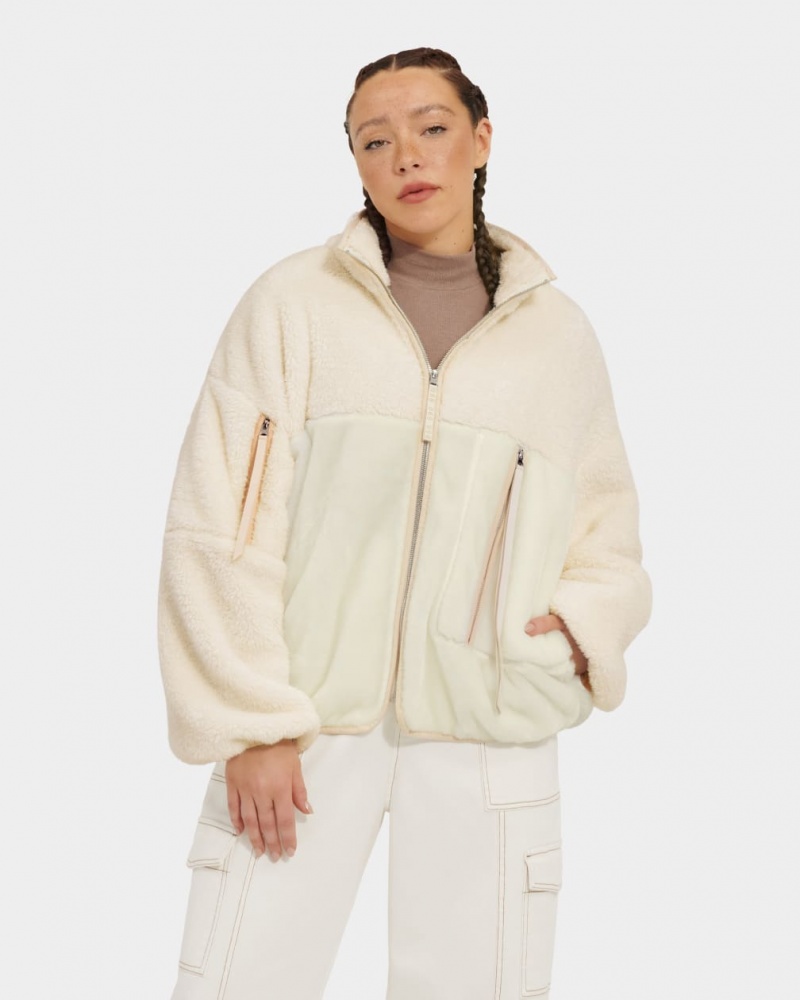 Kurtka Damskie Ugg Marlene Sherpa II Kremowe | LRQ-451280