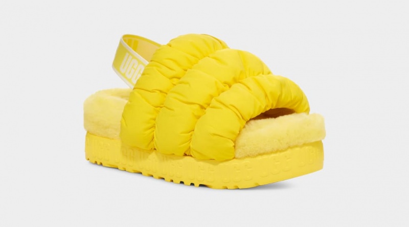Sandały Damskie Ugg Scrunchita Żółte | OVG-105327