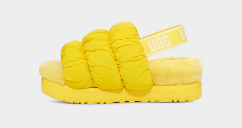 Sandały Damskie Ugg Scrunchita Żółte | OVG-105327