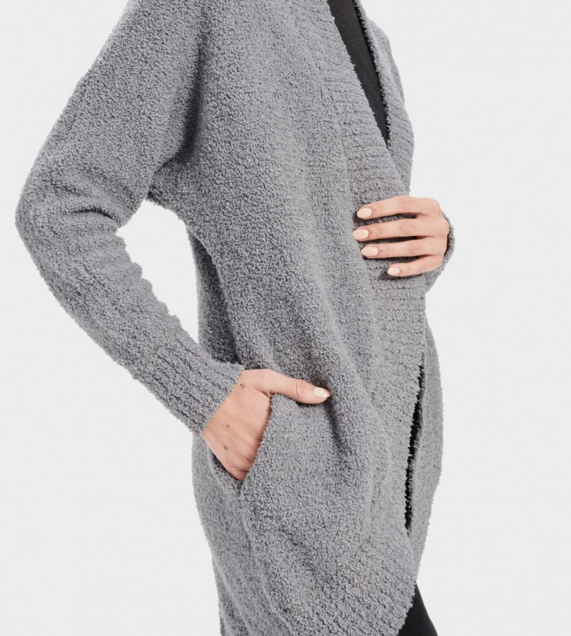 Sweter Rozpinany Damskie Ugg Fremont Szare | BYO-480631